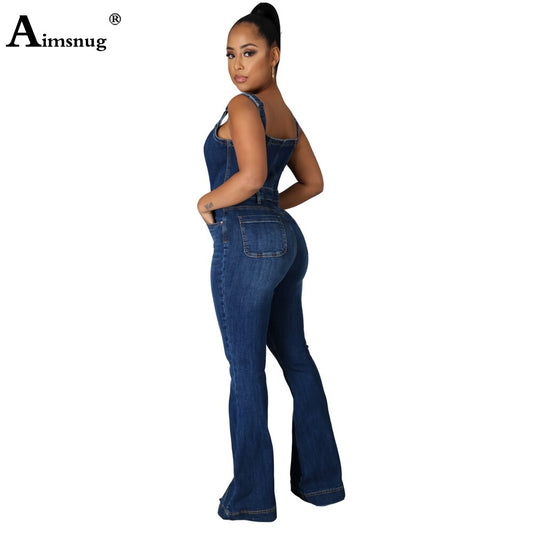 Demin Bodysuits Flare Pants