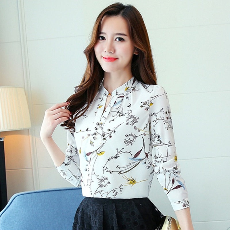 Autumn  Floral Print Blouse