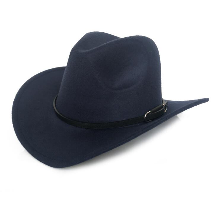 Unisex Large Wave Brim Cowboy Fedoras