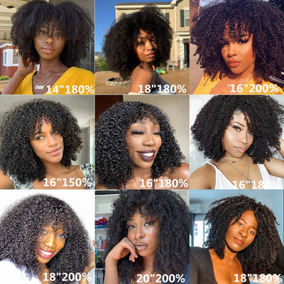 Brazilian Afro Curly Short Full Human Hair Wig