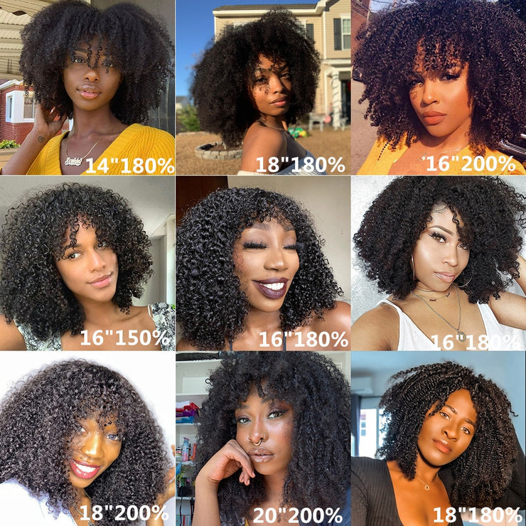 Brazilian Afro Curly Short Full Human Hair Wig