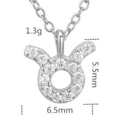 100% Sterling Silver 12 Star Zodiac Sign Pendant Necklaces