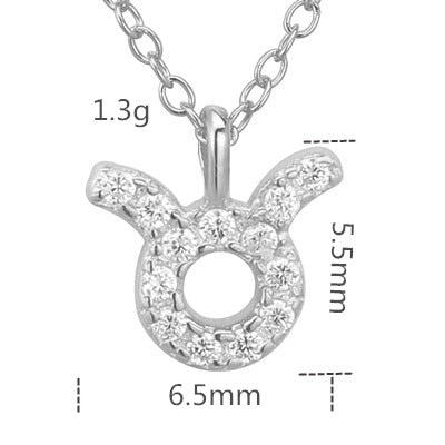 100% Sterling Silver 12 Star Zodiac Sign Pendant Necklaces