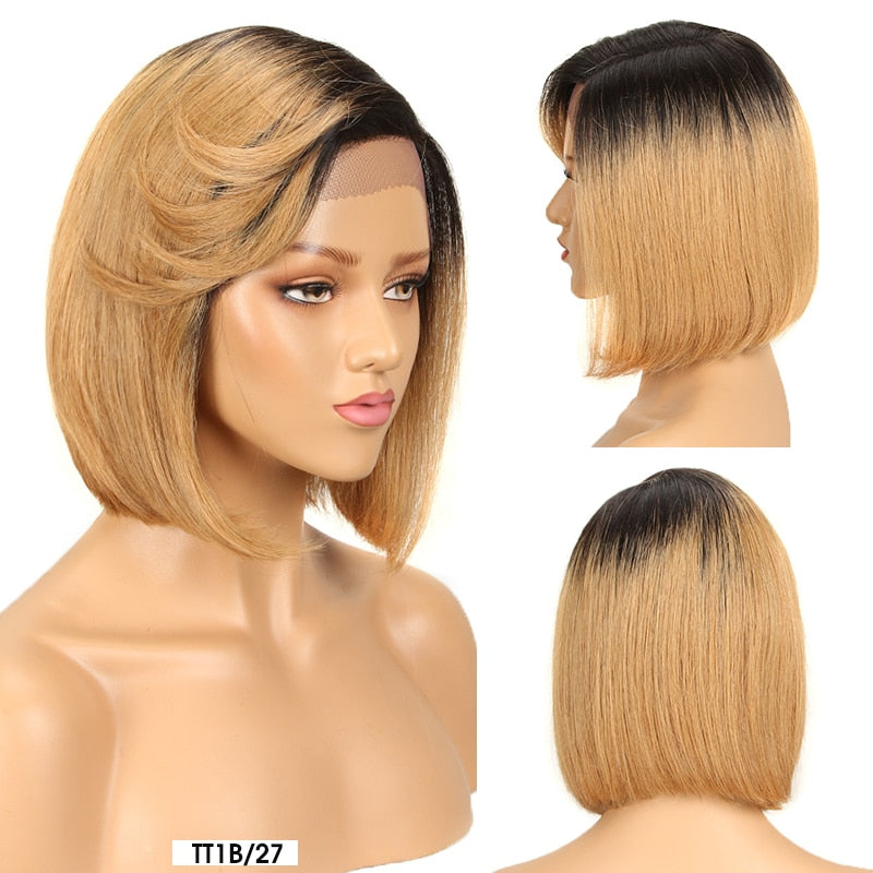 Short Bob Cut Lace Front Human Hair Wigs