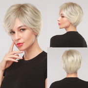 GEMMA Synthetic Wigs with Side Bangs Pixie Cut