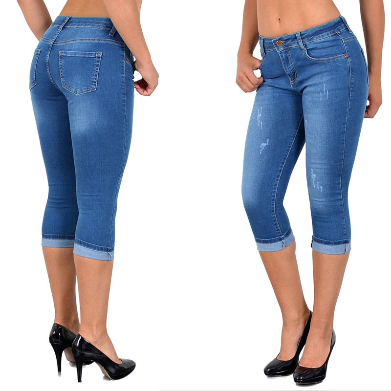 Denim High Waist Elastic Stretch Skinny Pencil Pants