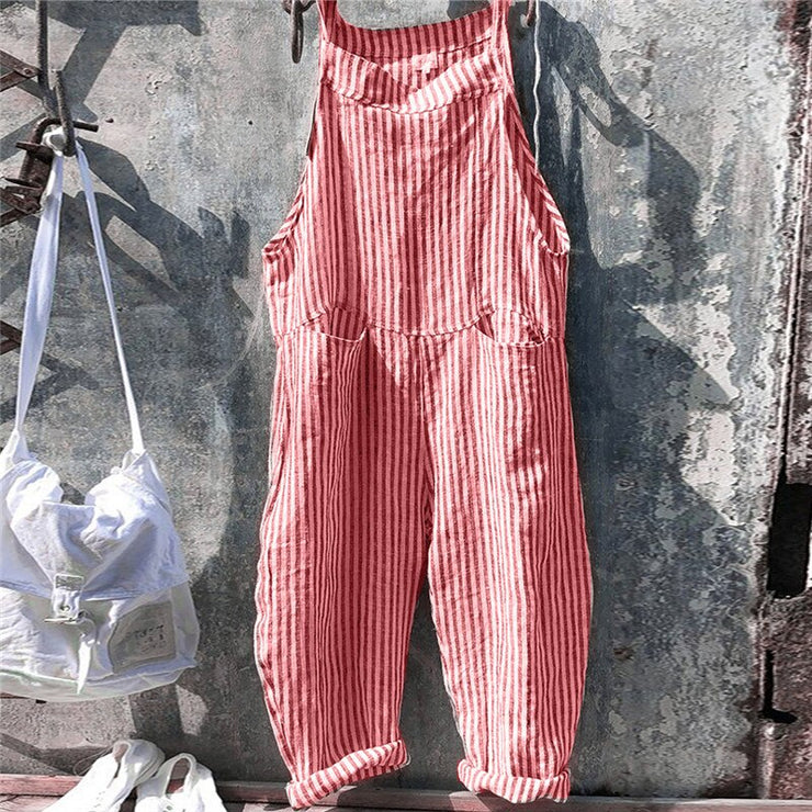 Striped Loose Jumpsuit