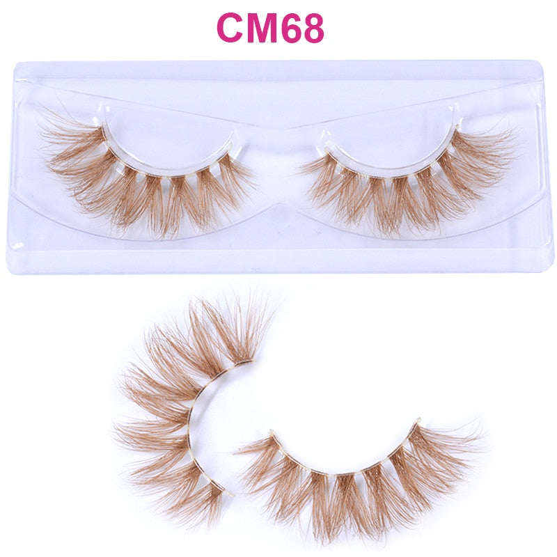 3D 5D Real Mink Strip Fake Colored Eyelashes