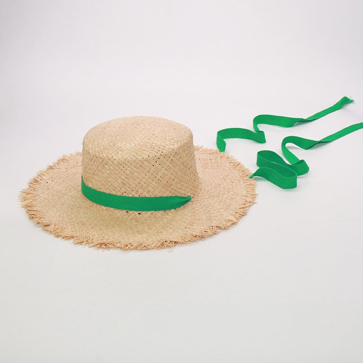 Women & Kids Ribbon Girl Summer Beach Hats