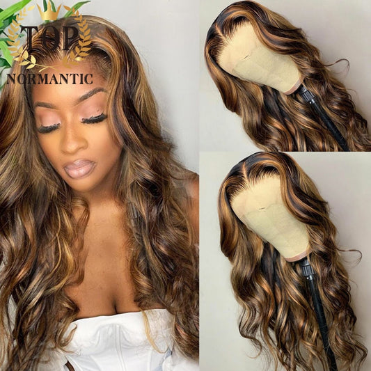 Brazilian Remy Human Hair with Baby Hair Blonde Loose Wave Wig