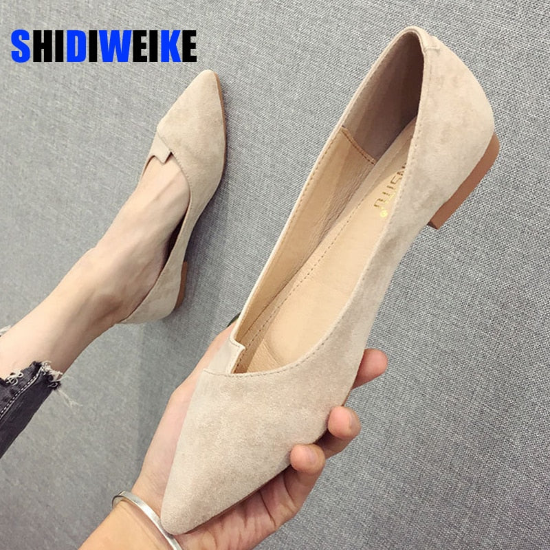 Pointed Toe Leather Flats