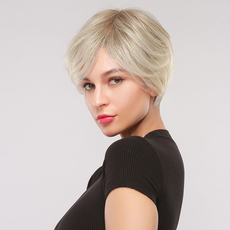 GEMMA Synthetic Wigs with Side Bangs Pixie Cut