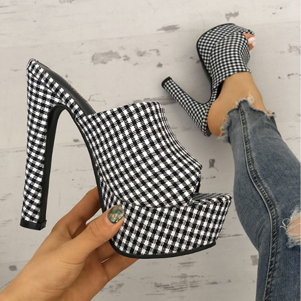 Doratasia Plaid Extreme high heels