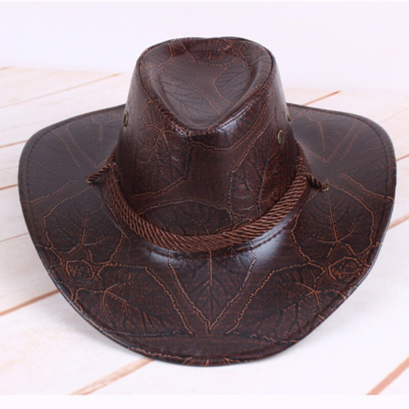 Unisex Leather Western Fedoras