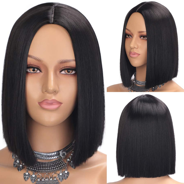 Synthetic Shoulder Length Bob Wig with Bangs