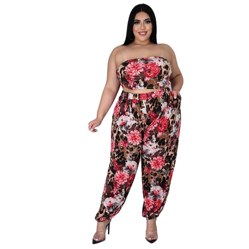 Three Piece Floral Pants Suit