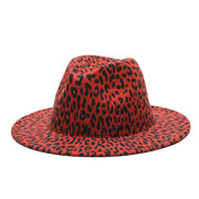 Leopard Print Wool Felt Fedora Hats