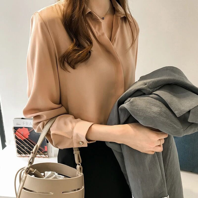 OL  Simple Long Sleeve Blouse