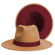 Classic Patchwork Wide Brim Two Tone Fedora