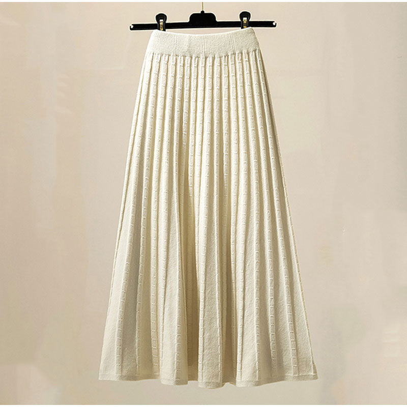 Jacquard Knitting Pleated Skirt