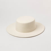 Ladys Wool Felt White Wide Brim Fedoras