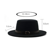 Flat Top Belt Buckle Decorated ladies Fedora