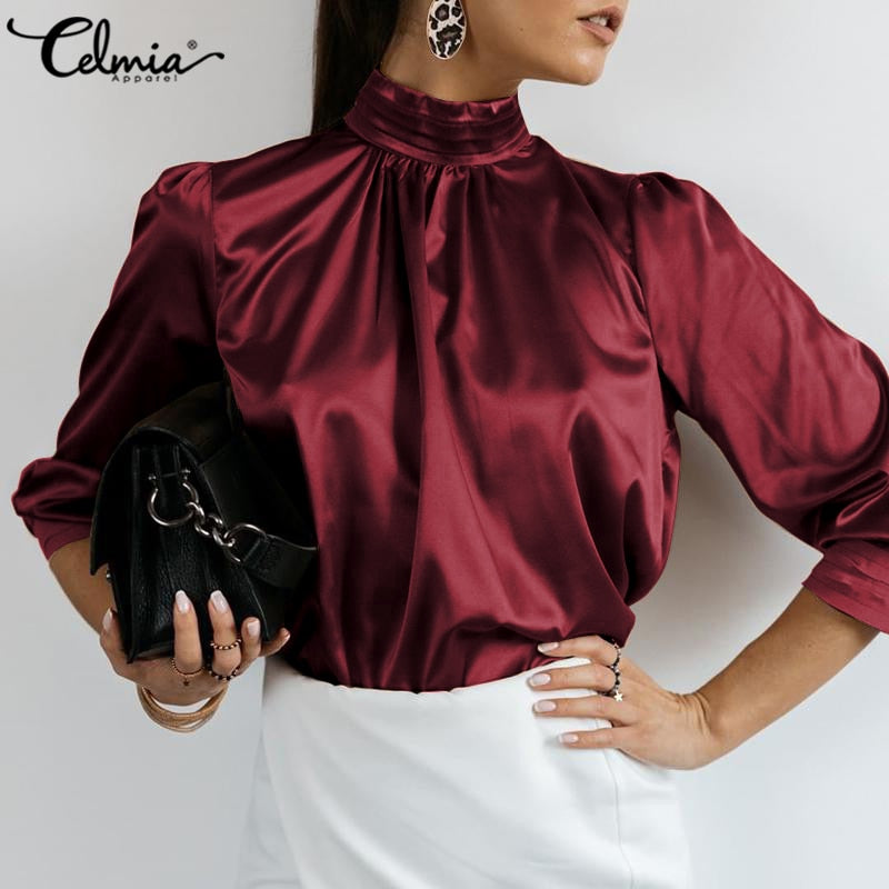 Silk Lantern Sleeve Blouses