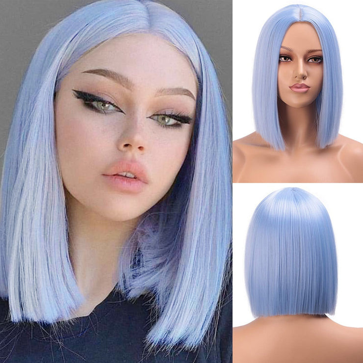 Synthetic Shoulder Length Bob Wig with Bangs