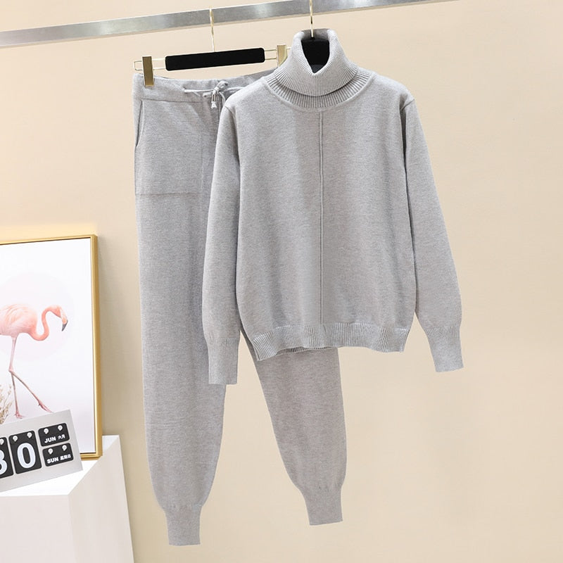 2pc Turtleneck Knitted Sweater & Pants