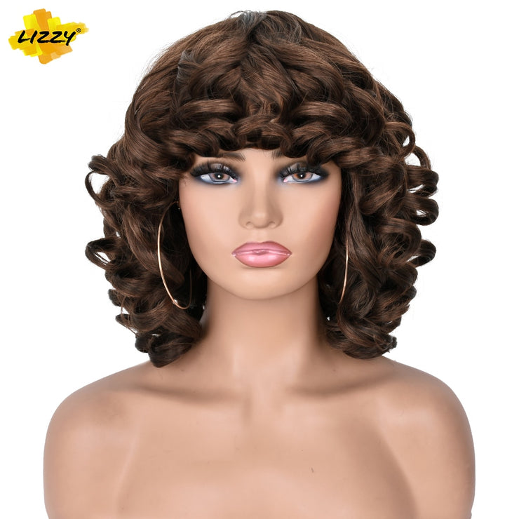 Short Synthetic Fluffy Shoulder Length Wigs