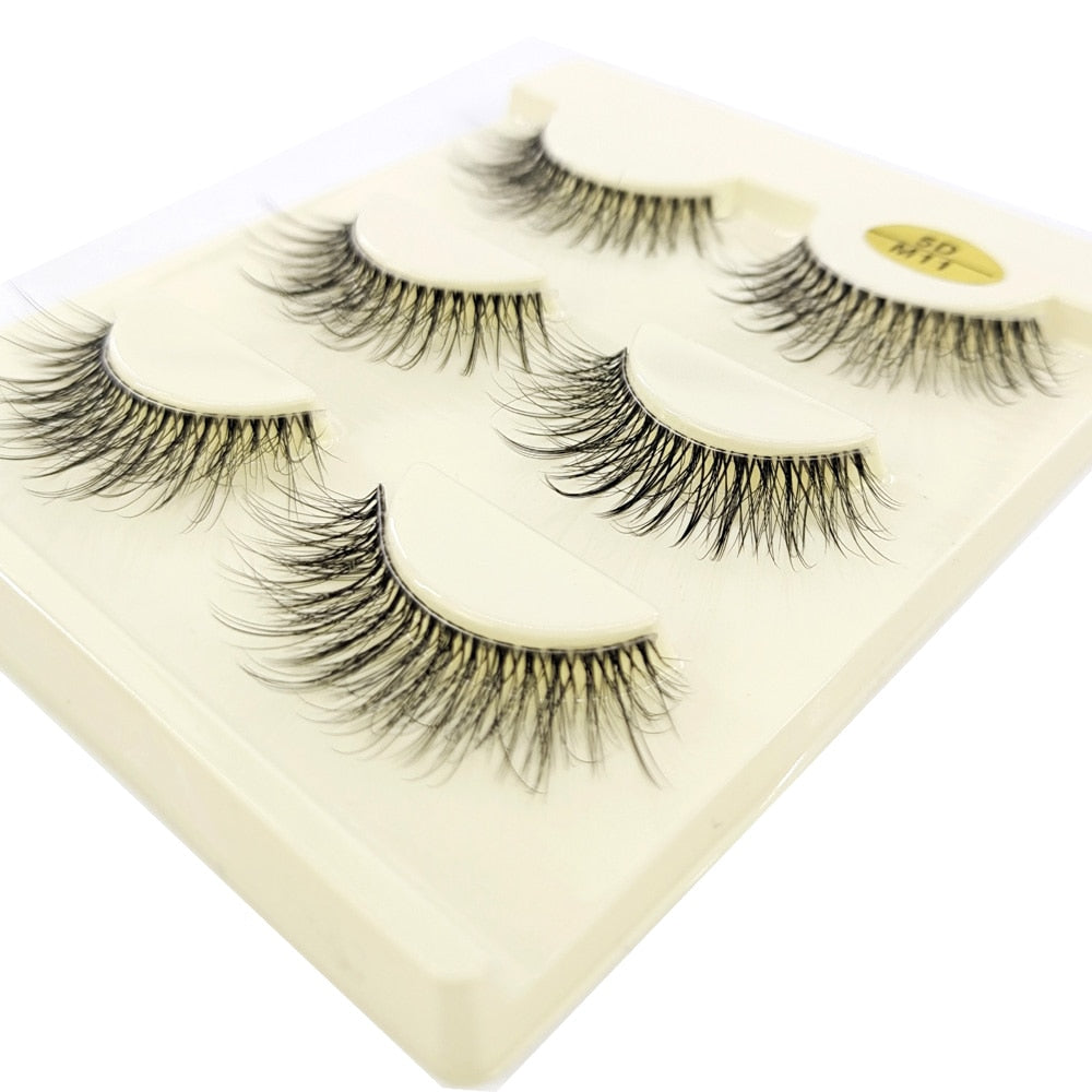 3D Mink Lashes Natural Short Full Strip