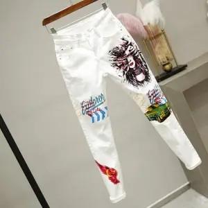 Flowers Print Stretch Skinny Jeans