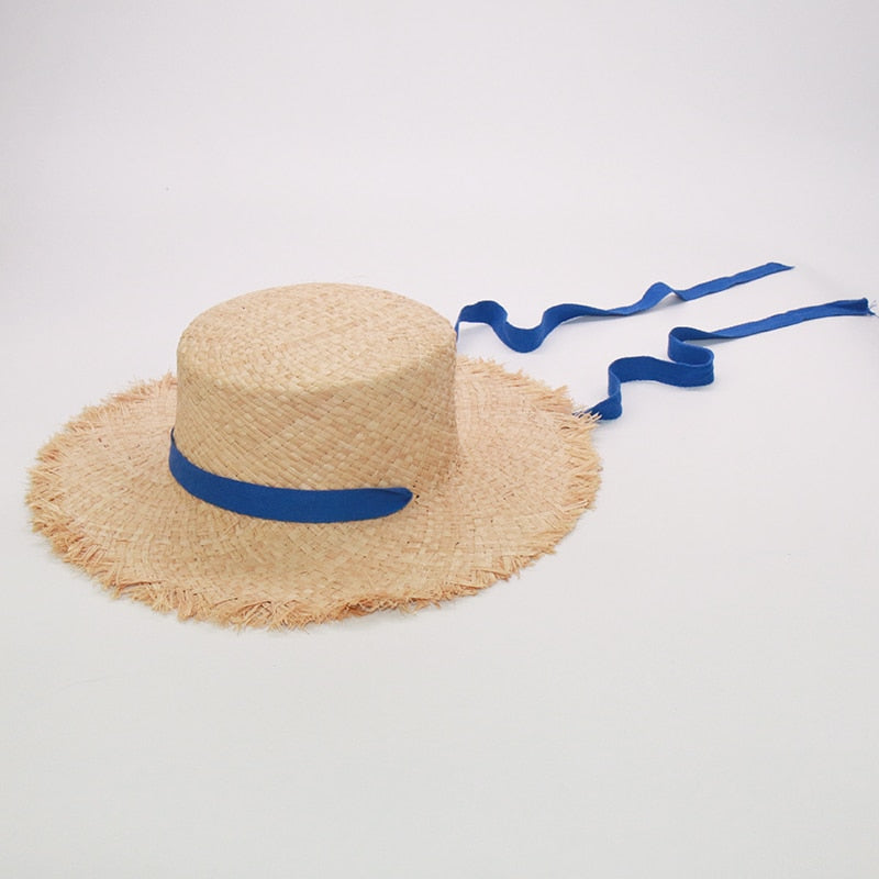 Women & Kids Ribbon Girl Summer Beach Hats