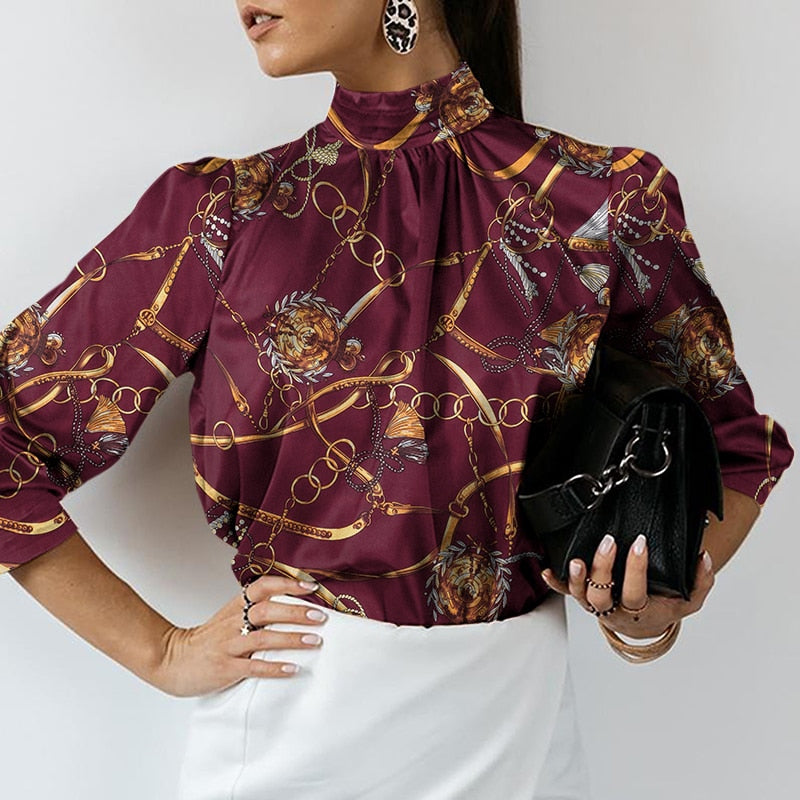 Silk Lantern Sleeve Blouses