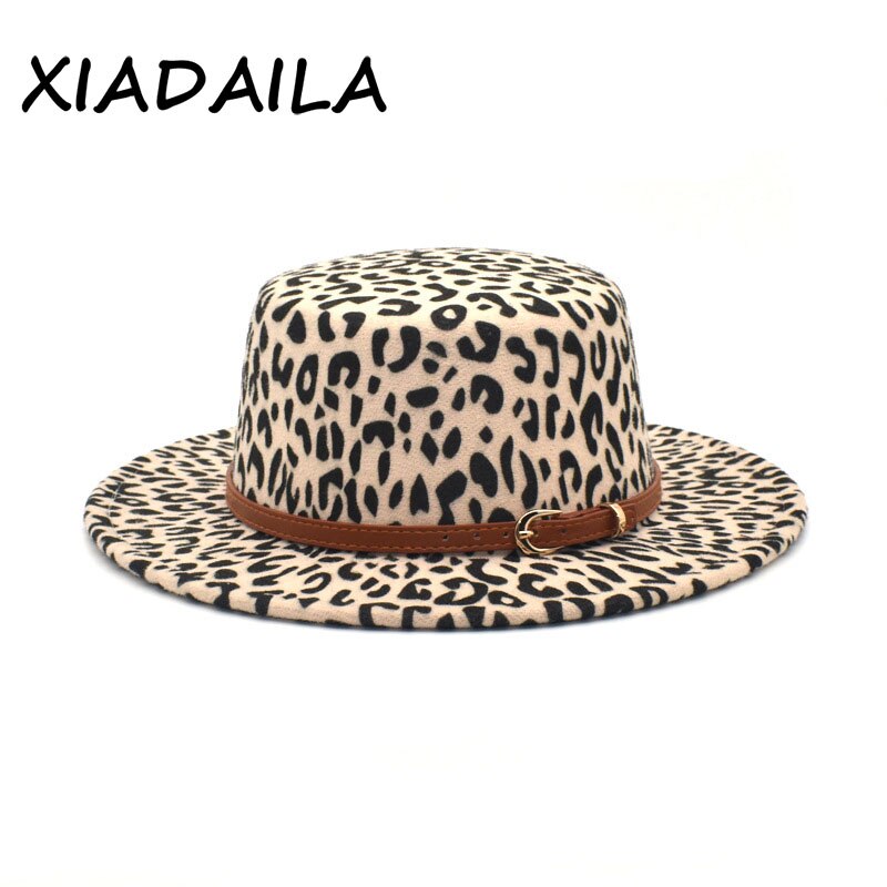 Leopard Print Wide Brim Fedora