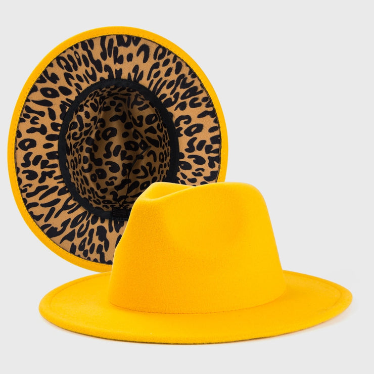 Four Seasons Unisex Inner Leopard Fedoras