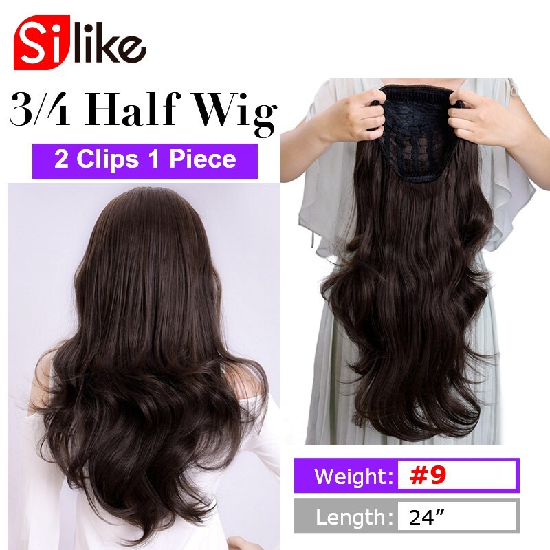 Long Synthetic Half Clips Extension Wigs