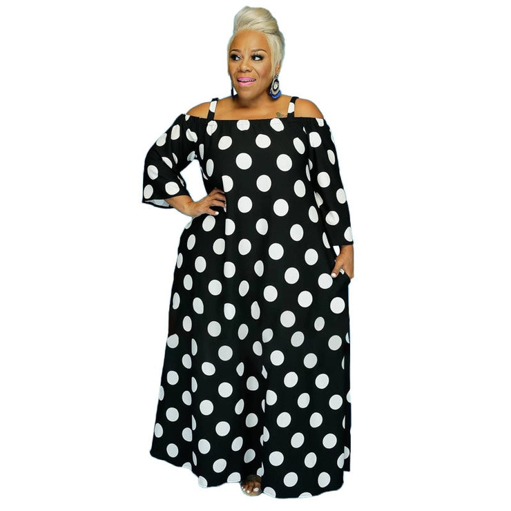 Slash Dots Loose Dresses