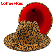 Leopard Print Wool Felt Fedora Hats