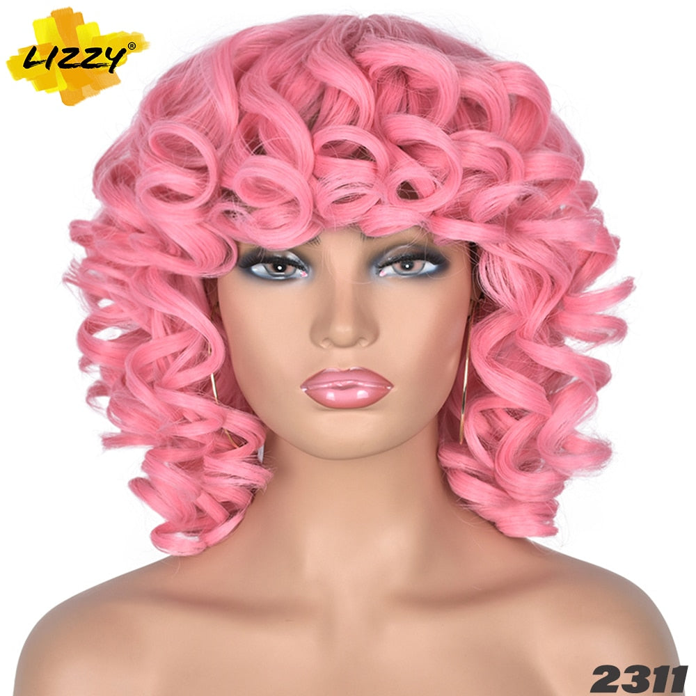 Short Synthetic Fluffy Shoulder Length Wigs