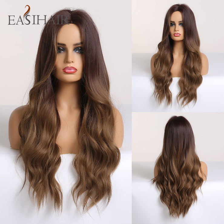 EASIHAIR Long Wavy Blonde Heat Resistant Synthetic Wigs