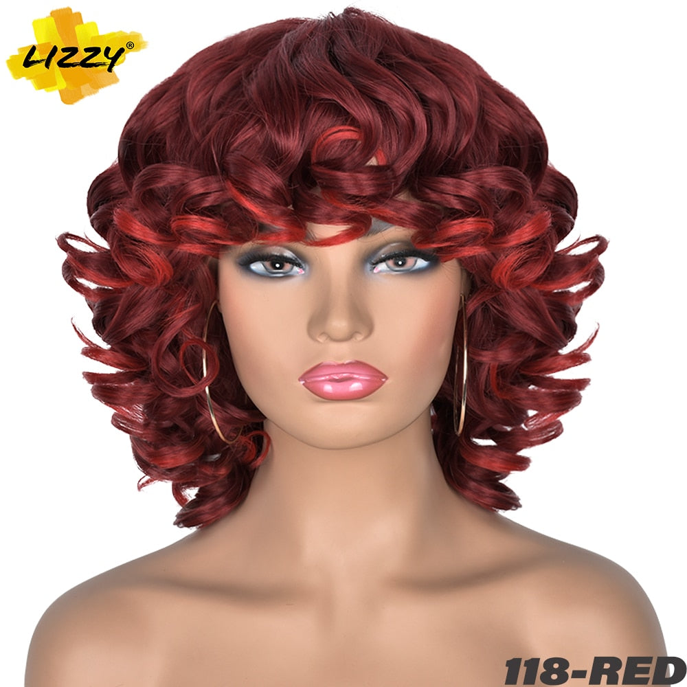 Short Synthetic Fluffy Shoulder Length Wigs