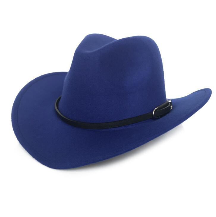 Unisex Large Wave Brim Cowboy Fedoras