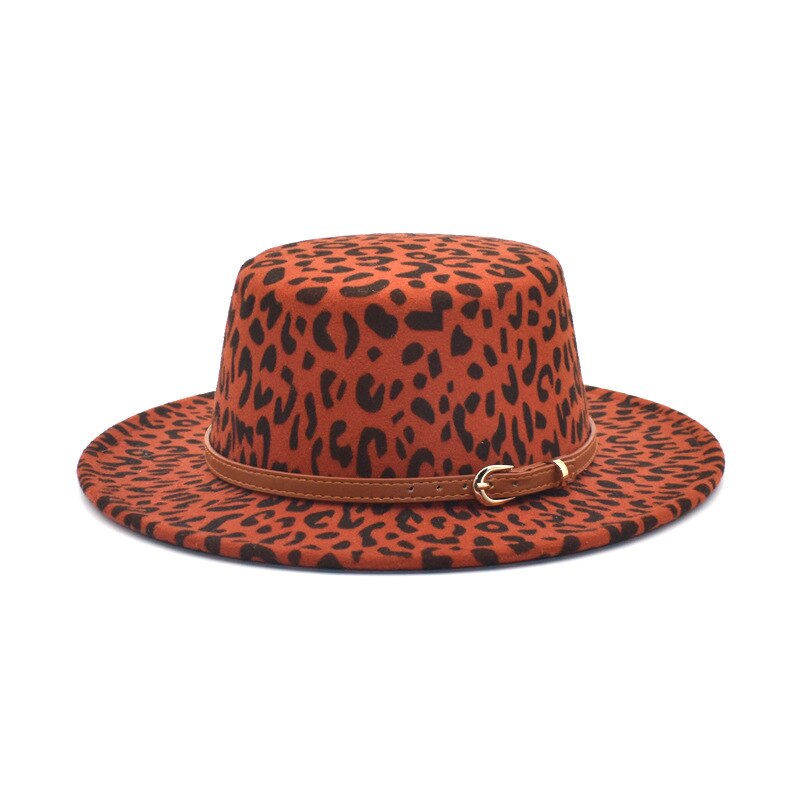 Leopard Print Wide Brim Fedora