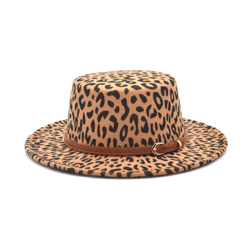 Leopard Print Wide Brim Fedora