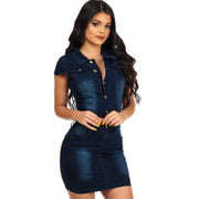 Button-down Bodycon Denim Jean Dress