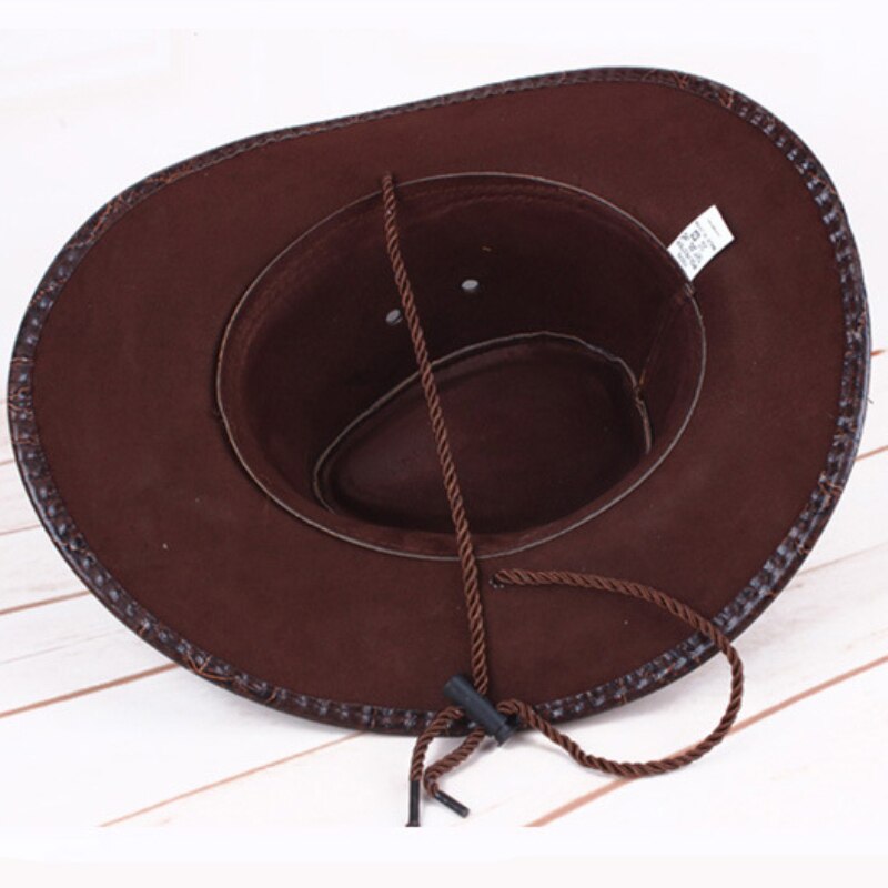 Unisex Leather Western Fedoras