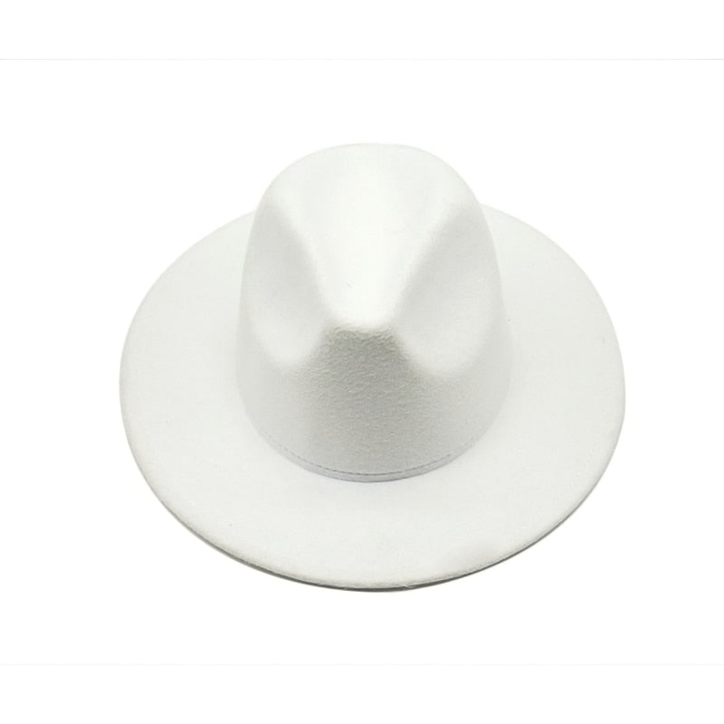 Unisex Solid Color Big Brim Fedoras