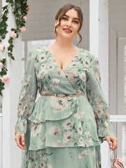 TOLEEN Flare Sleeve Floral Maxi Dress