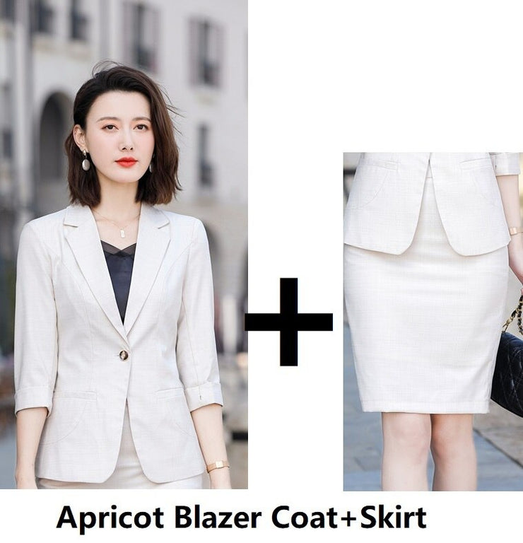 2pc Half Sleeve Skirt and Jackets Suits